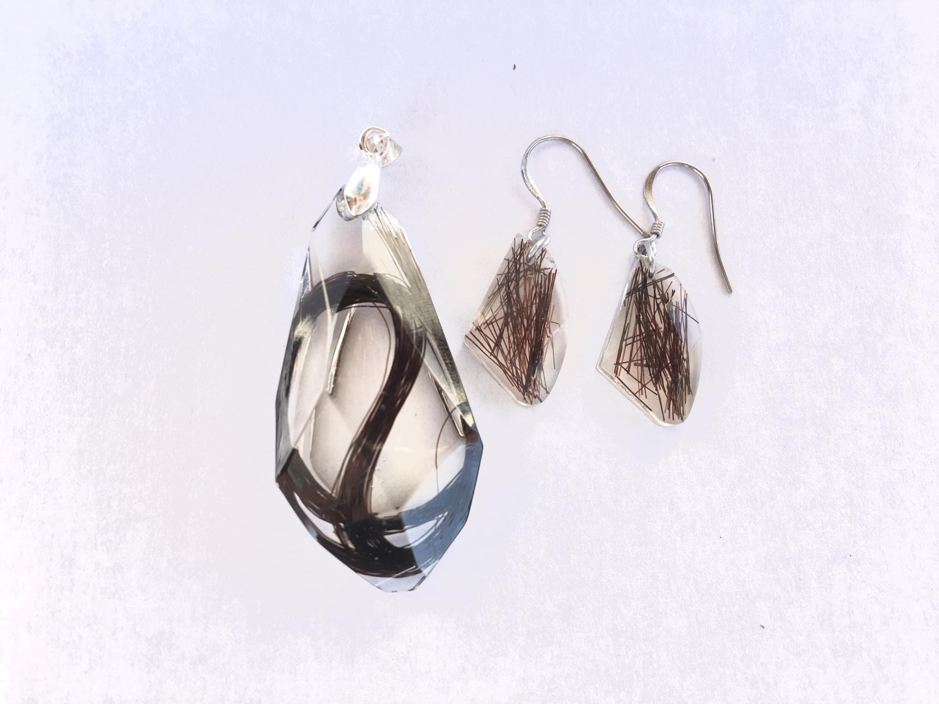 Creation crins bijoux cheval pendentif boucle d oreille argent 925 allergie sur mesure