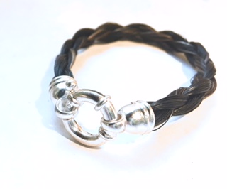 Creation crins cheval bijoux bracelet fermoir argent femme cadeau souvenir deces