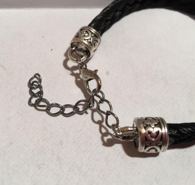 Creation crins cheval fermoir argent tibetain dessin chainette chainette