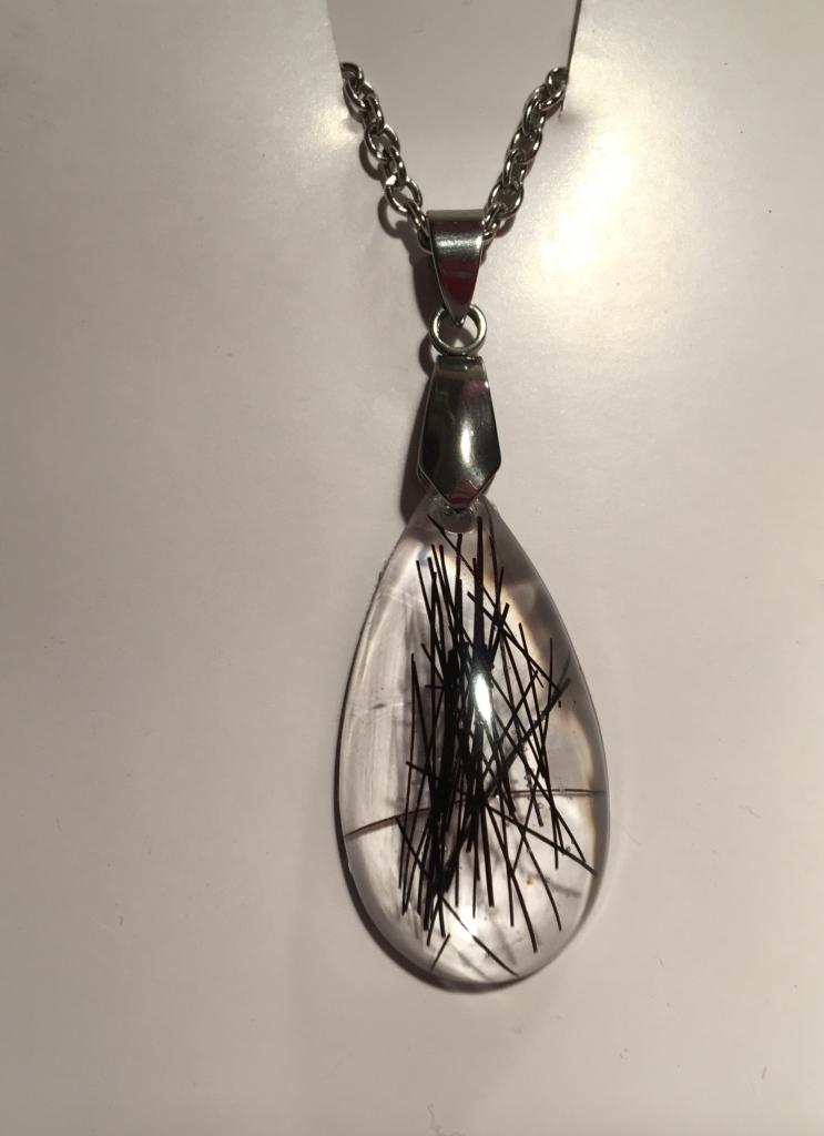Creation crins cheval pendentif resine infini immortel acier inoxydable argent 926