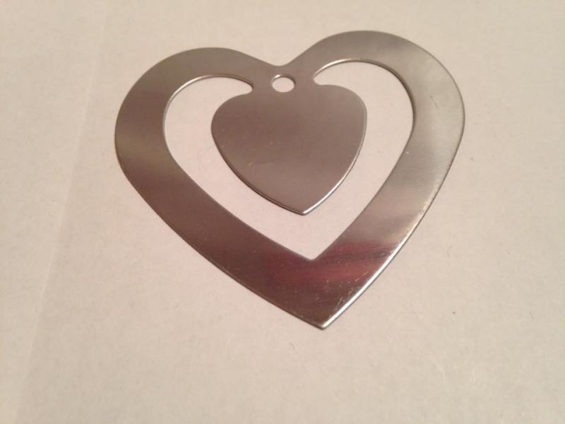 Marque page coeur argent