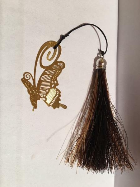 Marque page crins cheval papillon noir