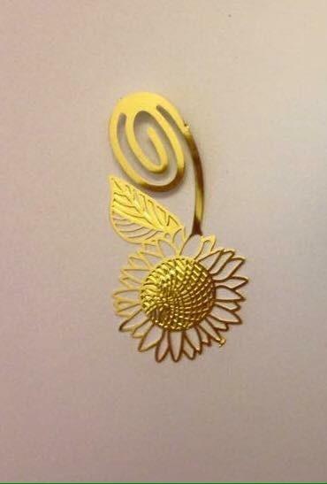Marque page tournesol dore